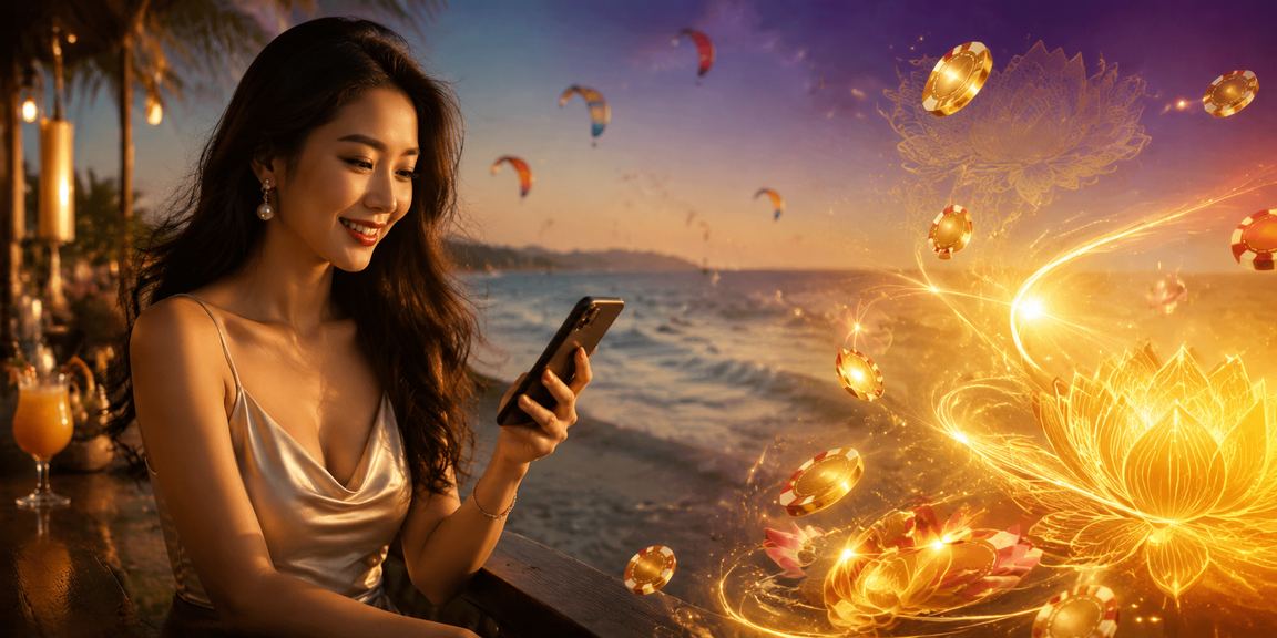 Người chơi slot game tại Mũi Né bên bờ biển Việt Nam